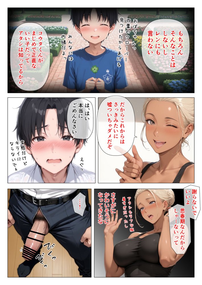 美巨乳黒ギャル人妻のむちむち濃厚甘サド生H 〜憧れの親友ママに筆おろししてもらう話〜 無料エロ漫画（同人誌）サンプル画像013