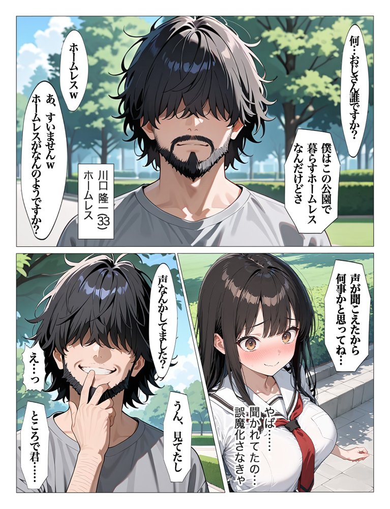 ホームレスの激クサちんぽで中出しされました 無料エロ漫画(同人誌)サンプル画像019