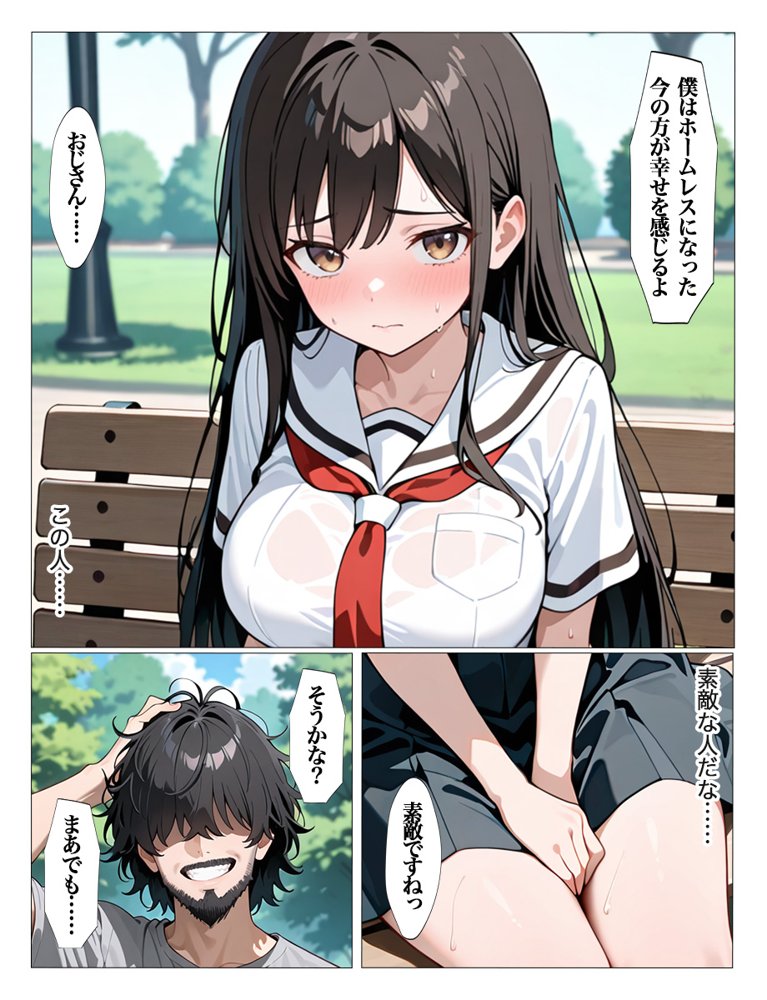 ホームレスの激クサちんぽで中出しされました 無料エロ漫画(同人誌)サンプル画像024