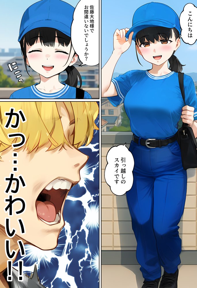 【実話】引っ越し見積もり中、新人ちゃん（22）のバキバキスマホにマチアプ通知！ヤリモク男子から「俺が」守らなきゃwww 無料エロ漫画（同人誌）サンプル画像006